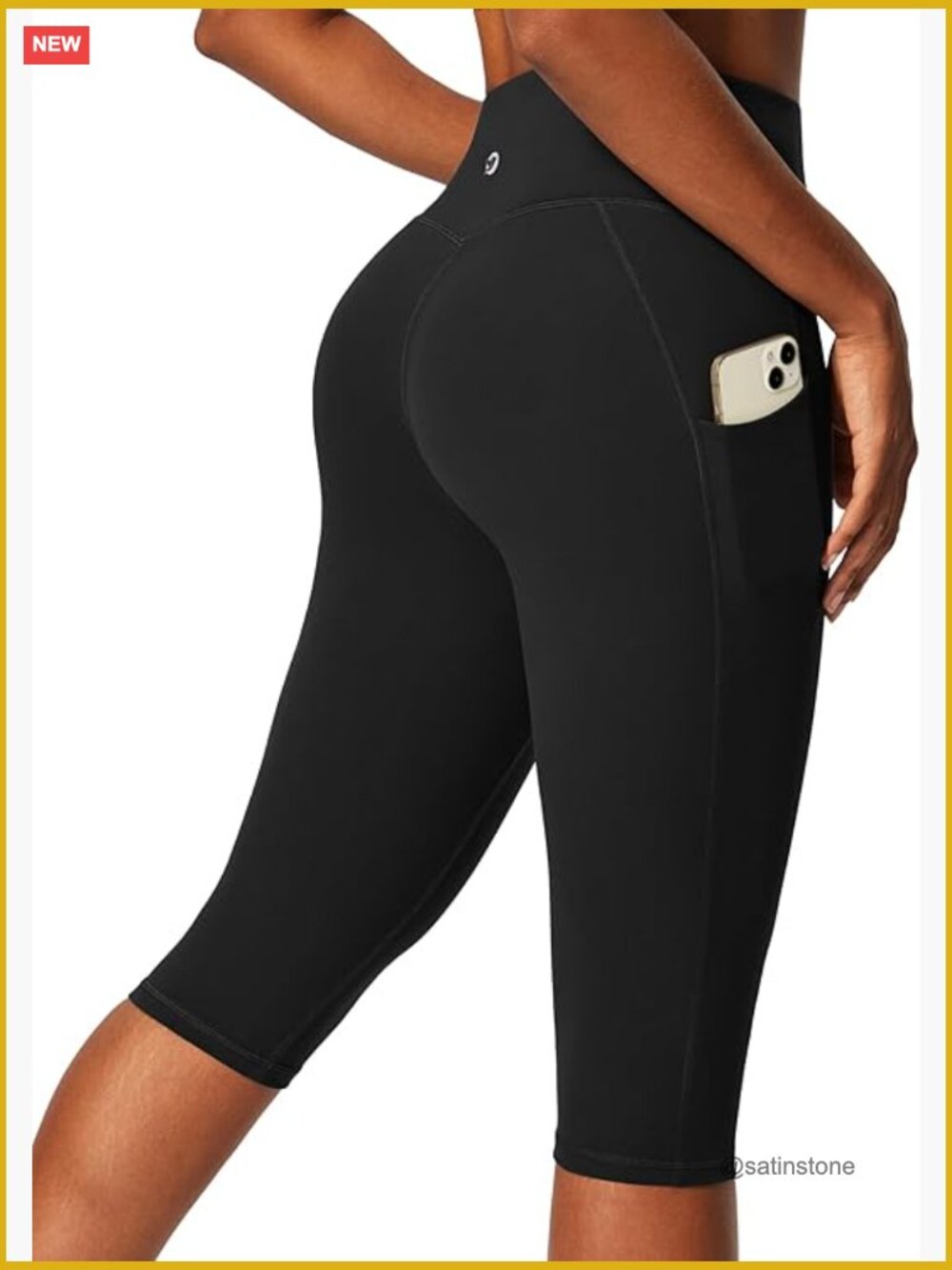 High Waisted Capri Leggings with Pockets Compression Yoga Pants Workout